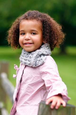 1T to 4T Toddler Gray Marble Button Scarf