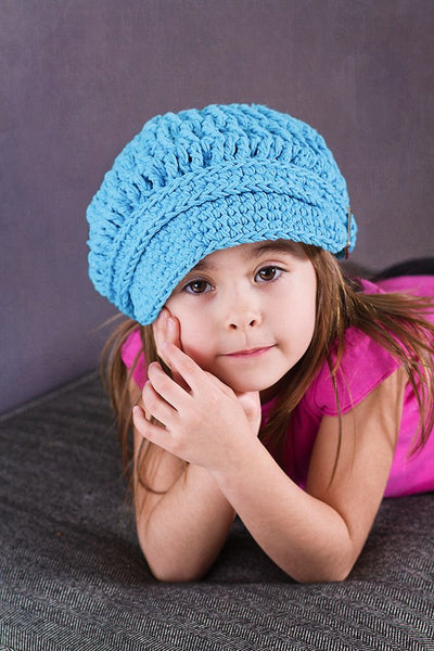 2T to 4T Bright Blue Buckle Newsboy Cap