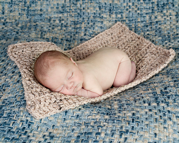 Oatmeal | newborn photo prop layering baby blanket, basket stuffer, bucket filler