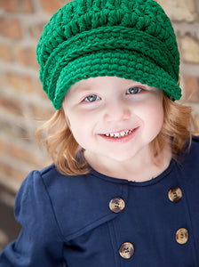 2T to 4T Emerald Green Buckle Newsboy Cap by Two Seaside Babes