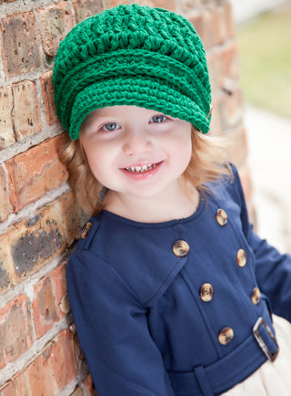 2T to 4T Emerald Green Buckle Newsboy Cap