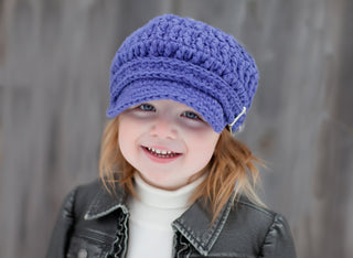 2T to 4T Purple Buckle Newsboy Cap