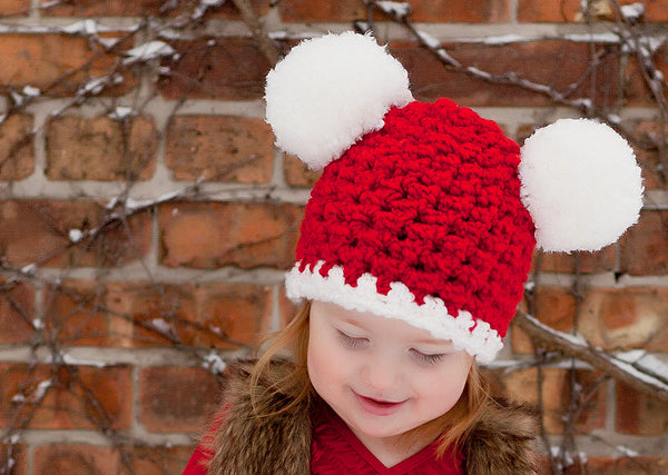 2T to 4T Toddler Santa hat | Christmas hat | Red & White pom pom