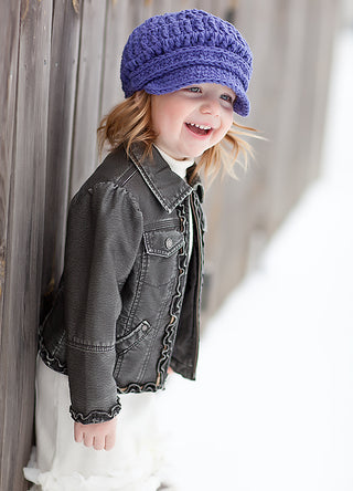 2T to 4T Purple Buckle Newsboy Cap