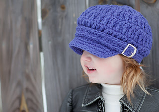 2T to 4T Purple Buckle Newsboy Cap