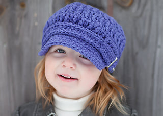 2T to 4T Purple Buckle Newsboy Cap