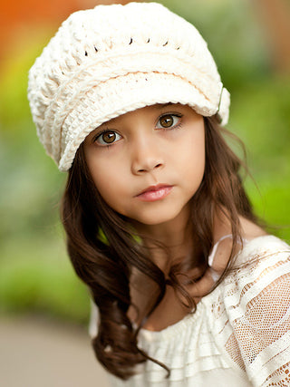 4T to Preteen Cream Buckle Newsboy Cap