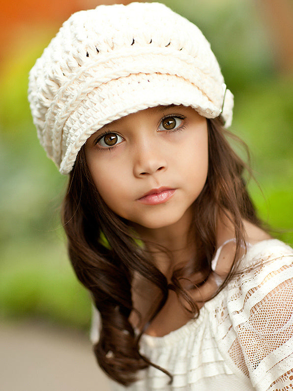 4T to Preteen Cream Buckle Newsboy Cap by Two Seaside Babes