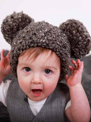 9 to 12 Month Charcoal Gray Pom Pom Hat by Two Seaside Babes