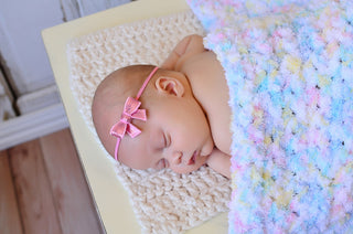 33" x 33" White Pastels| soft crochet baby blanket, wrap | for newborns, babies, toddlers | lovey, crib sizes