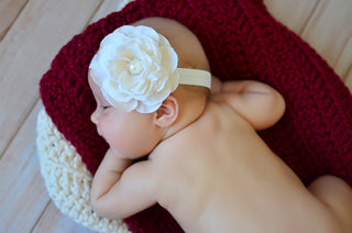 Cranberry Red & Cream | newborn photo prop layering baby blanket, basket stuffer, bucket filler