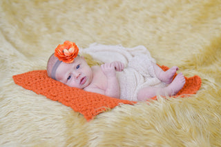 Orange Pumpkin | newborn photo prop layering baby blanket, basket stuffer, bucket filler