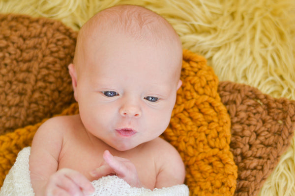 Butterscotch | newborn photo prop layering baby blanket, basket stuffer, bucket filler