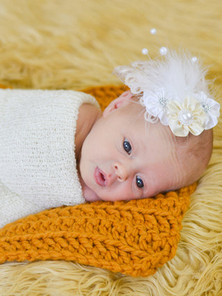 Butterscotch | newborn photo prop layering baby blanket, basket stuffer, bucket filler by Two Seaside Babes