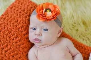 Orange Pumpkin | newborn photo prop layering baby blanket, basket stuffer, bucket filler