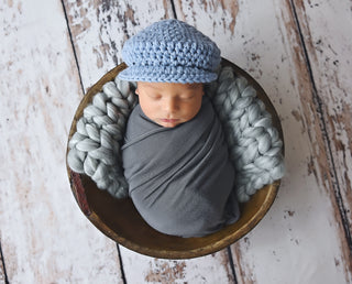 Baby blue Irish wool newsboy hat