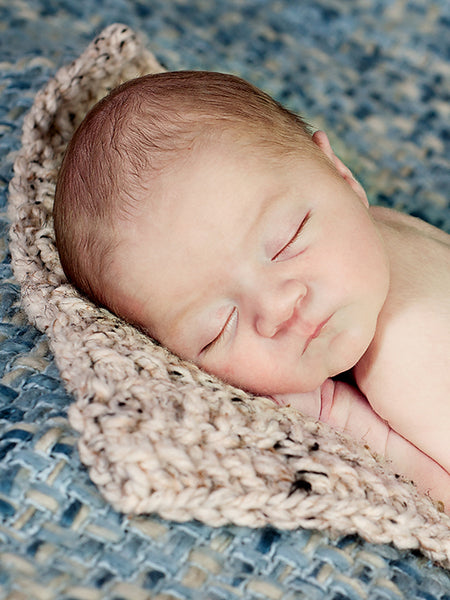 Oatmeal | newborn photo prop layering baby blanket, basket stuffer, bucket filler by Two Seaside Babes