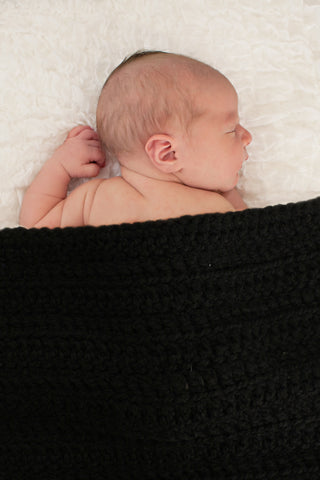 Black | newborn photo prop layering baby blanket, basket stuffer, bucket filler