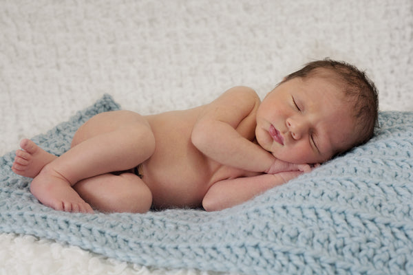 Sky Blue | newborn photo prop layering baby blanket, basket stuffer, bucket filler