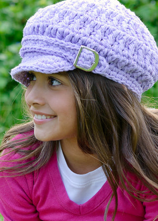 4T to Preteen Lavender Buckle Newsboy Cap