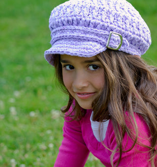 4T to Preteen Lavender Buckle Newsboy Cap