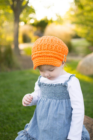 1T to 2T Orange Buckle Newsboy Cap