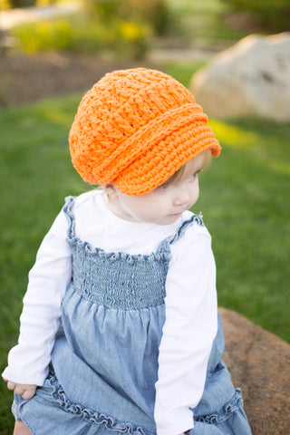 1T to 2T Orange Buckle Newsboy Cap