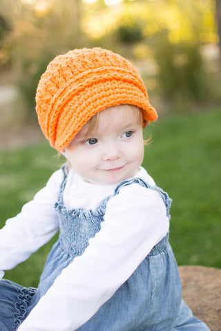 1T to 2T Orange Buckle Newsboy Cap