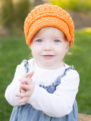 1T to 2T Orange Buckle Newsboy Cap by Two Seaside Babes