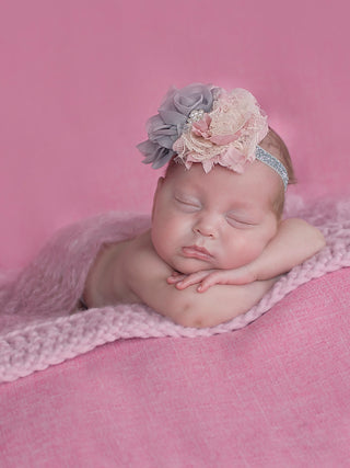 Pink Blossom | newborn photo prop layering baby blanket, basket stuffer, bucket filler