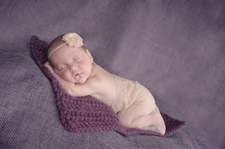 Purple Plum | newborn photo prop layering baby blanket, basket stuffer, bucket filler