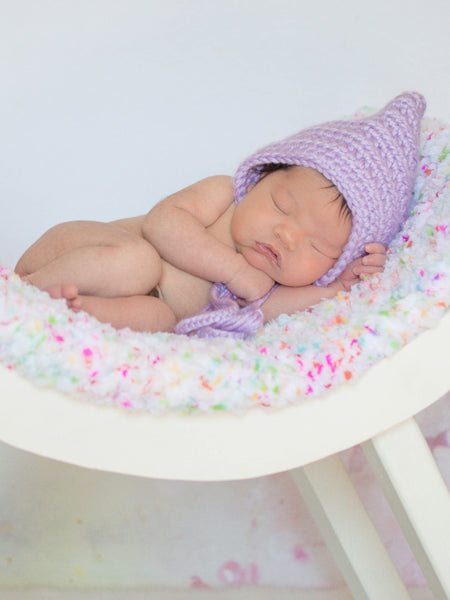 Lavender Pixie Elf Baby Hat by Two Seaside Babes