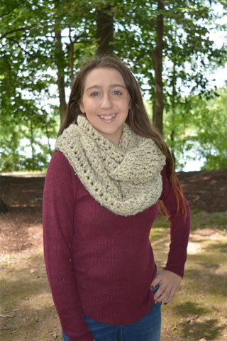 Oatmeal infinity cowl winter scarf