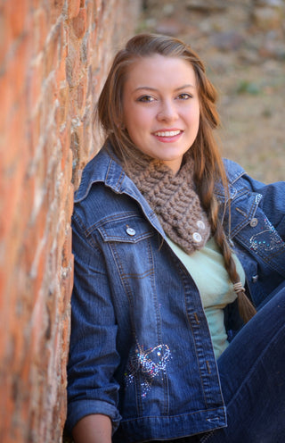 Adult Taupe Button Scarf 