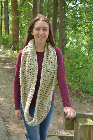 Oatmeal infinity cowl winter scarf