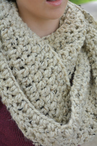 Oatmeal infinity cowl winter scarf