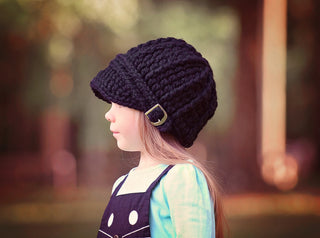 4T to Preteen Kids Black Buckle Beanie