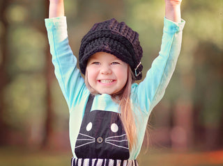 4T to Preteen Kids Black Buckle Beanie