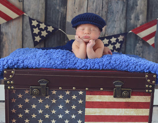 Newborn Navy Blue | Irish wool Donegal newsboy hat, flat cap, golf hat | newborn, baby, toddler, boy, & men's sizes