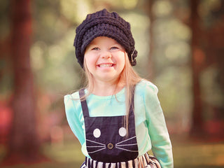 4T to Preteen Kids Black Buckle Beanie