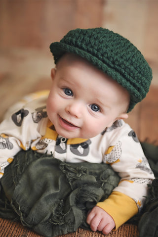 Pine Irish wool newsboy hat