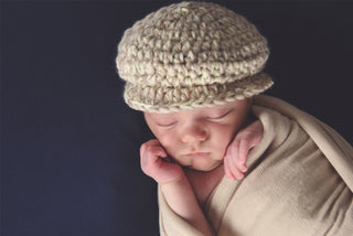 Tan & cream Irish wool newsboy hat - Two Seaside Babes