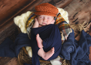 Pumpkin Irish wool newsboy hat