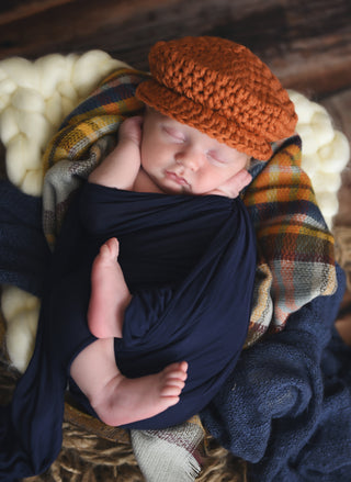 Pumpkin Irish wool newsboy hat