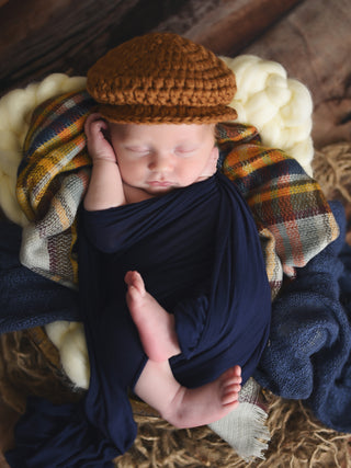 Mustard Irish wool newsboy hat by Two Seaside Babes