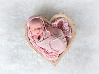 Light pink newborn baby bonnet