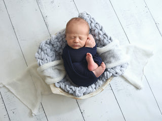 Pale blue newborn photo prop chunky bump layer