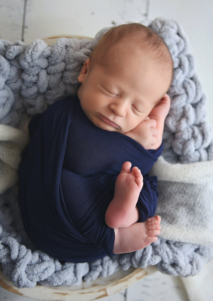 Pale blue newborn photo prop chunky bump layer
