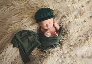 Pine Irish wool newsboy hat