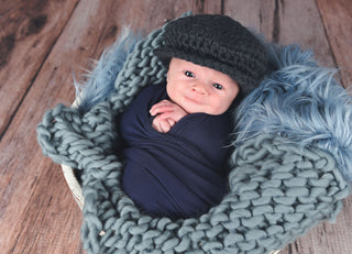 Graphite gray Irish wool newsboy hat